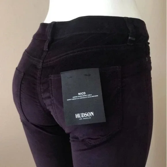 Hudson Skinny Burgundy Maroon Pants New Size‎ 26